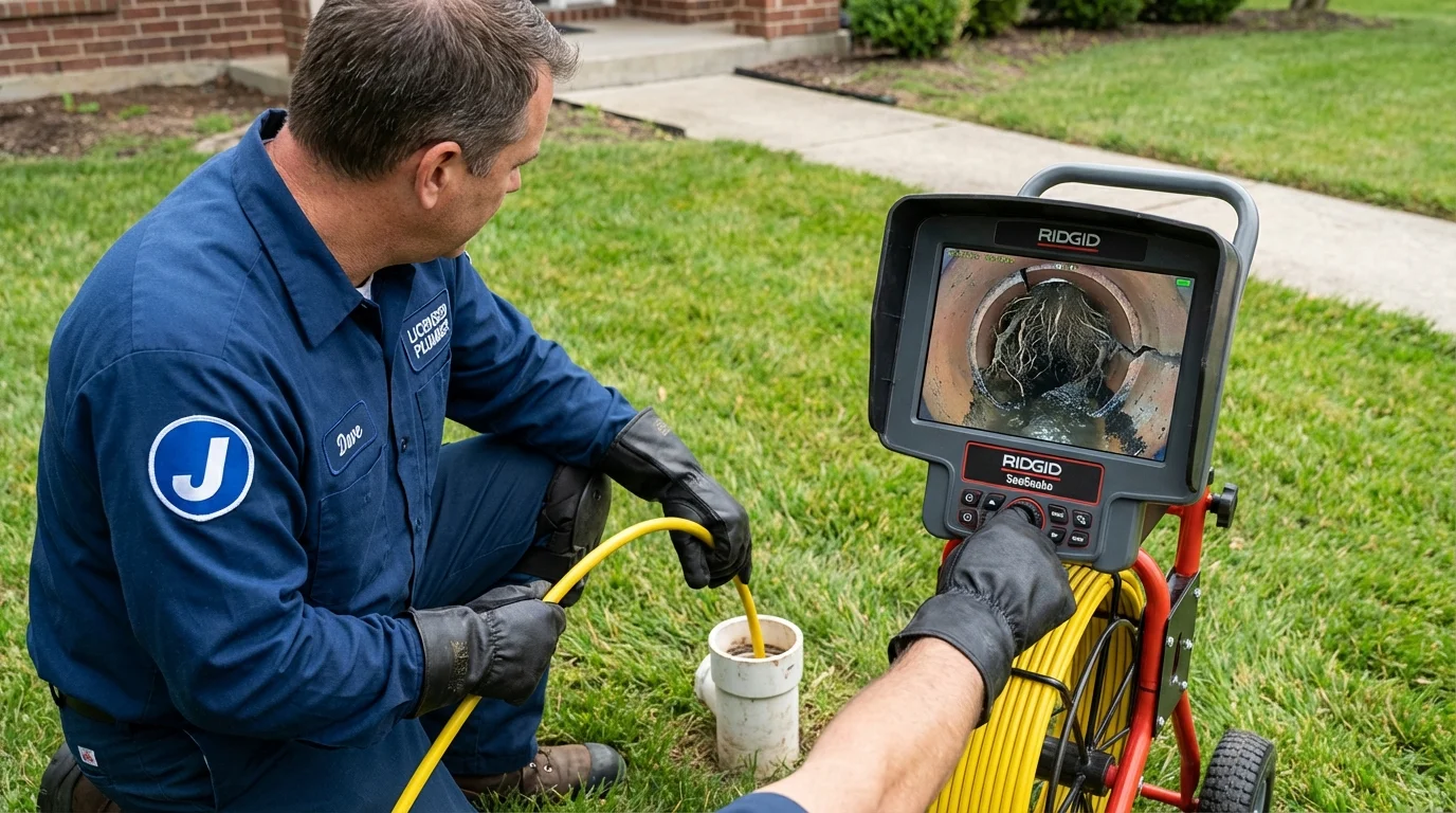 Sewer camera inspection being performed by Johns Plumbing LLC in Wauseon